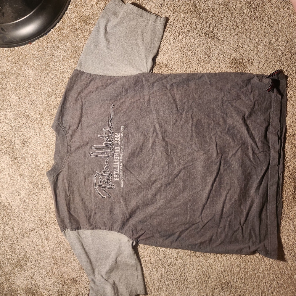 Vintage FUBU Shirt Mens Size Large Y2k Style Grey (1)